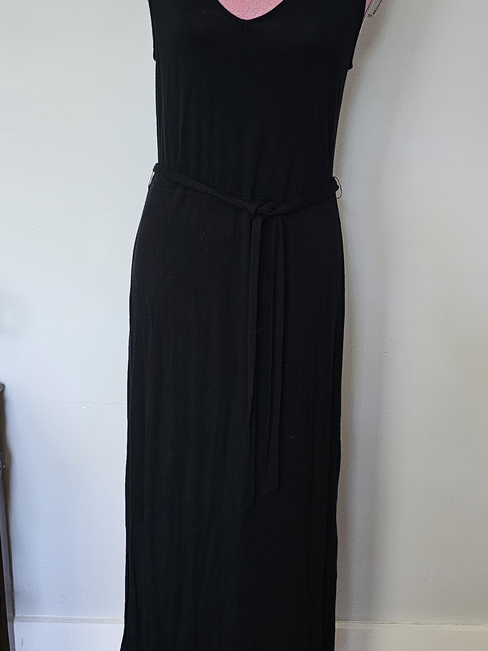 a new day Black Sleeveless Maxi Dress with Waist Tie